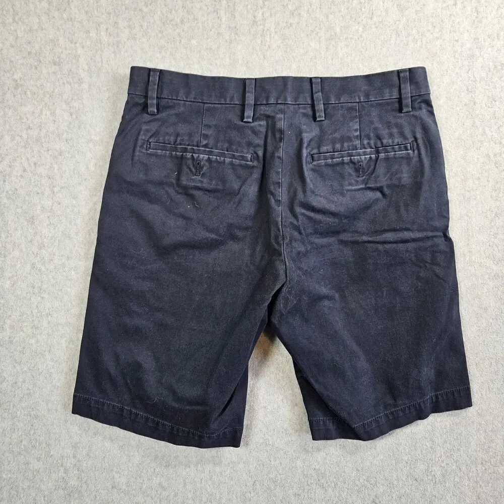 Banana Republic Mens Shorts Size 31 Aiden Mid Rise Flat Front Blue Chino